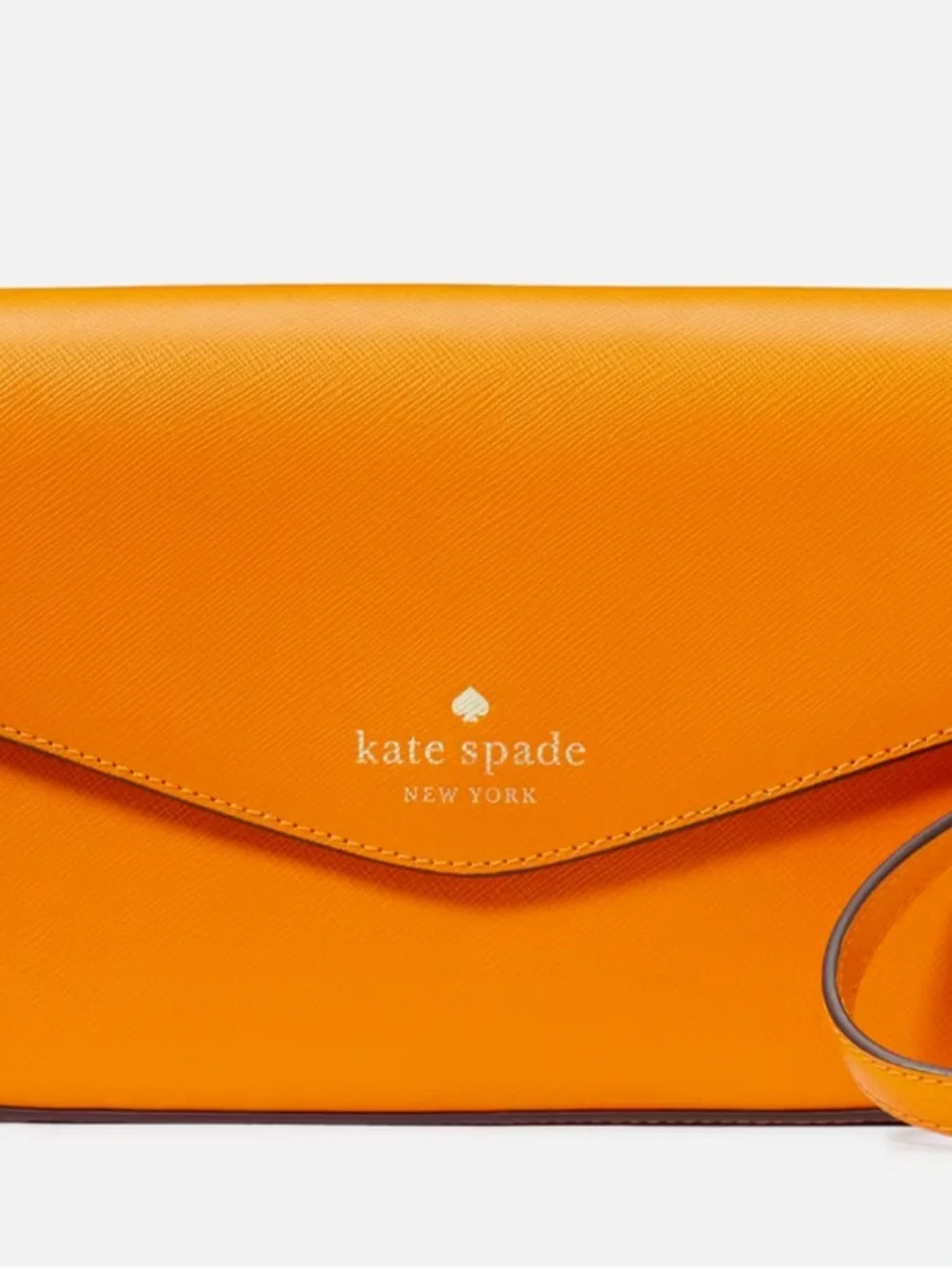 Kate Spade Sadie Envelope Crossbody Bag Orange Leather K7378 Turmeric Root
